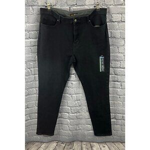 Lee Ultra Lux Black Slim Fit Black Jeans Mid Rise Skinny Leg Size 18 Medium